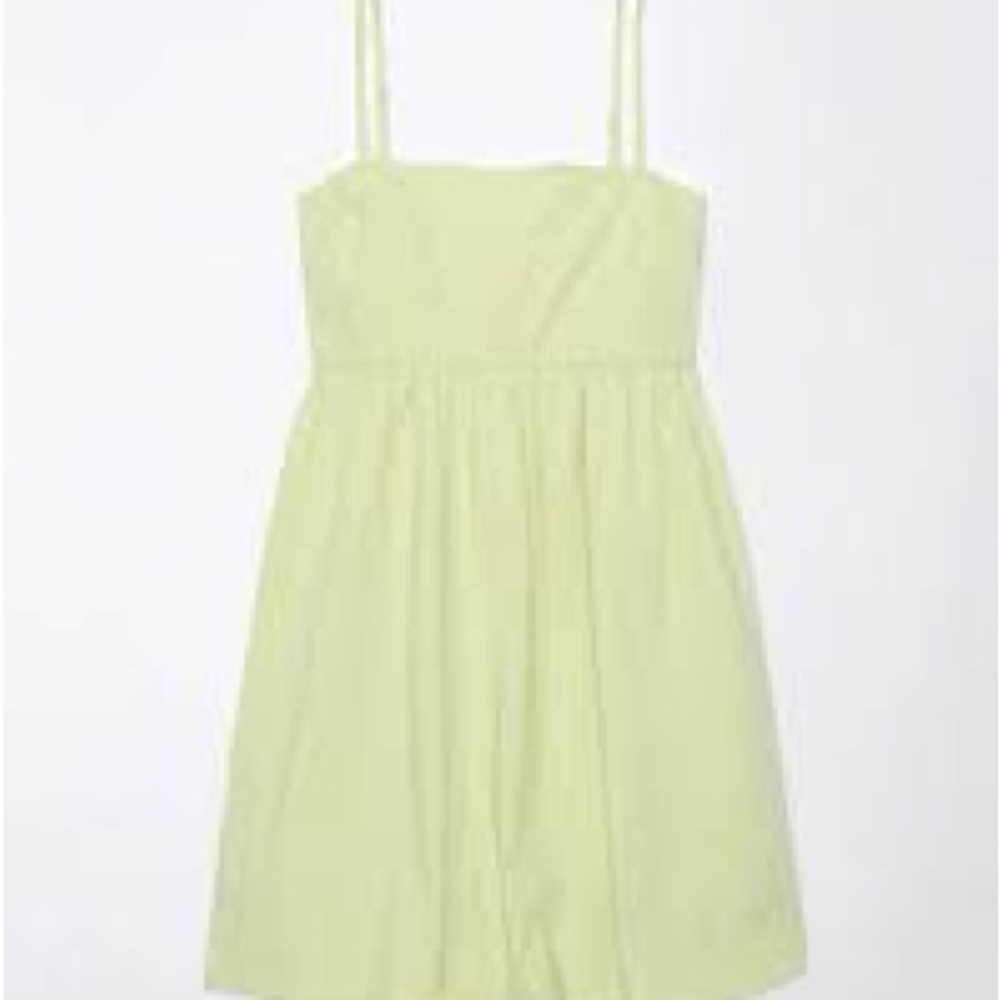 American Eagle Outfitters Light Green Mini Dress with Bubble Hem